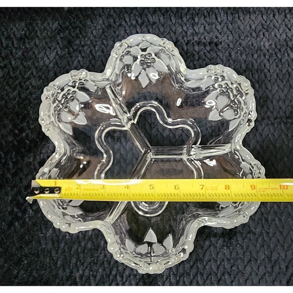Vintage Mikasa Walther Crystal Carmen Satin Divided Relish Dish – 1970s - Picture 7 of 8